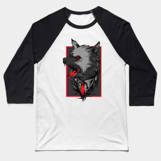 Angry black wolf t-shirt Baseball T-Shirt